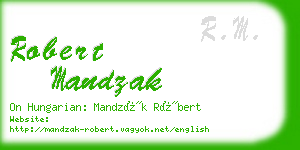 robert mandzak business card